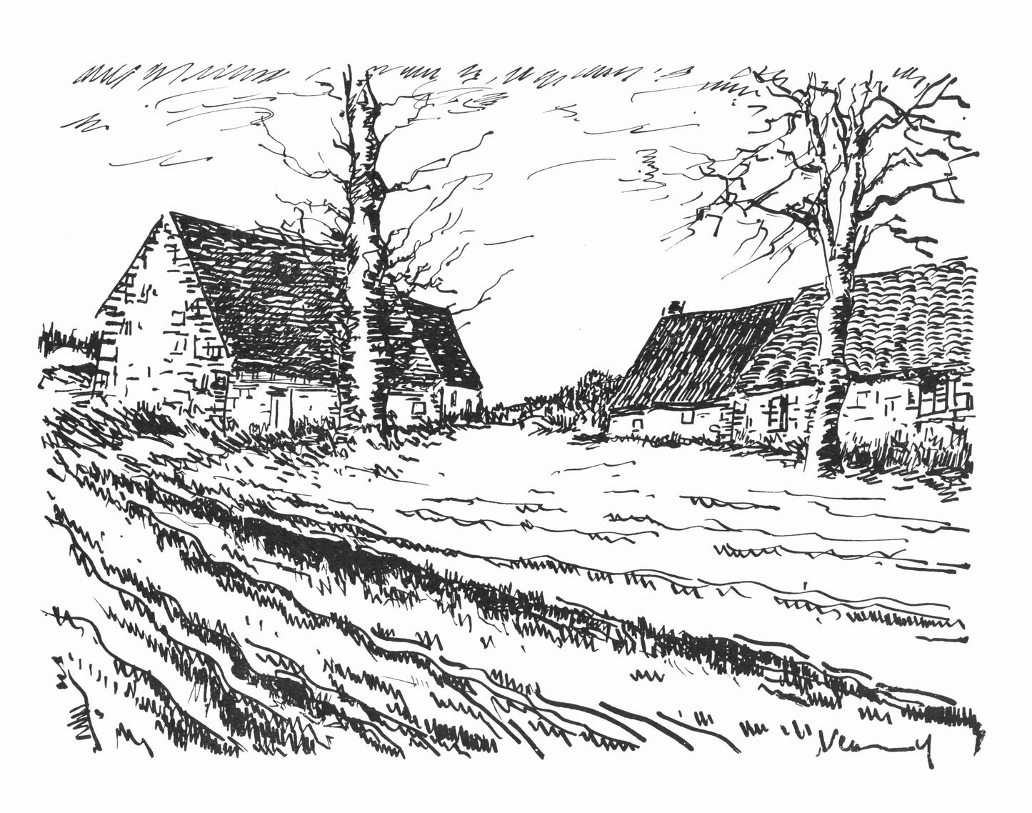 Maurice De Vlaminck, Les Challonges (Walterskirchen 276), Vlaminck, Signed, Lithograph