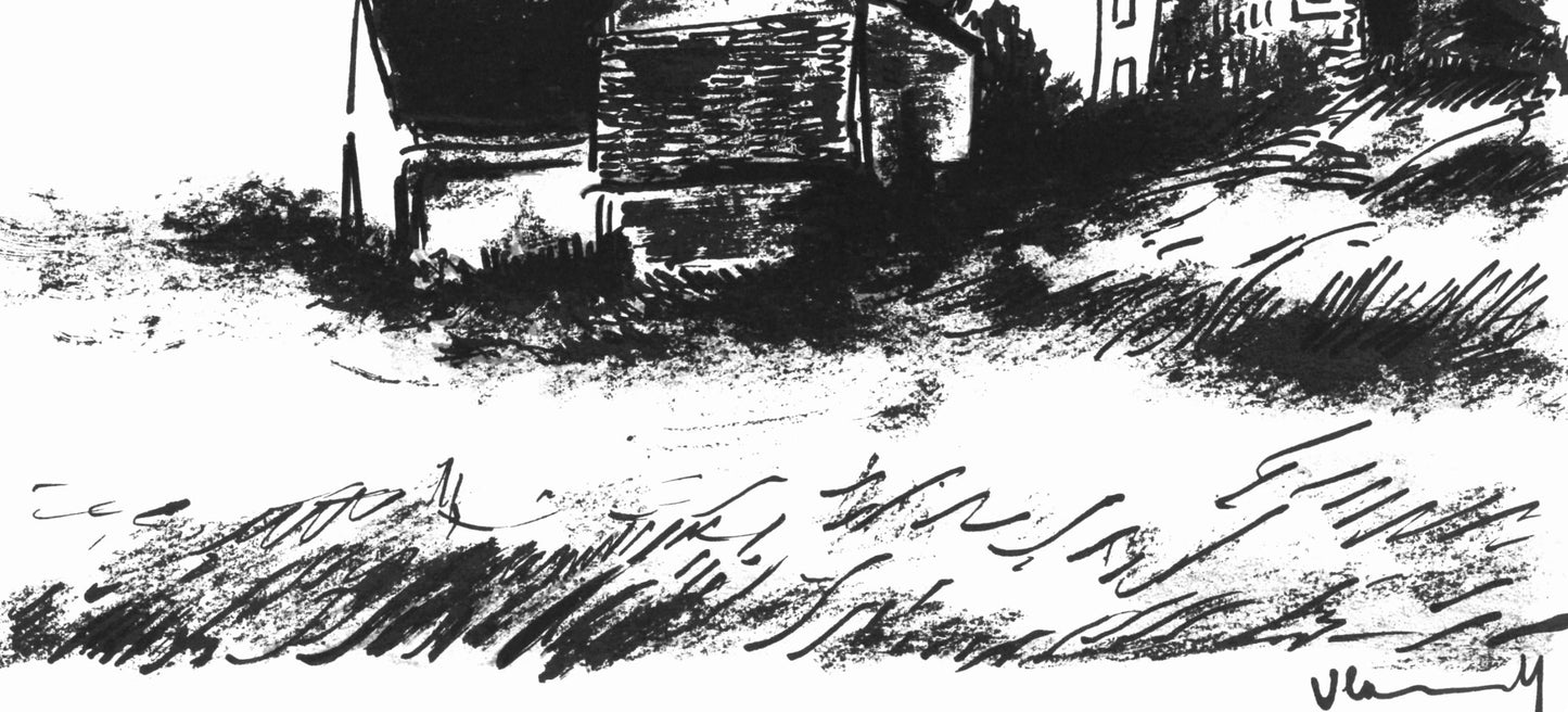 Maurice De Vlaminck, La Potinire Rueil (Walterskirchen 275), Vlaminck, Signed, Lithograph