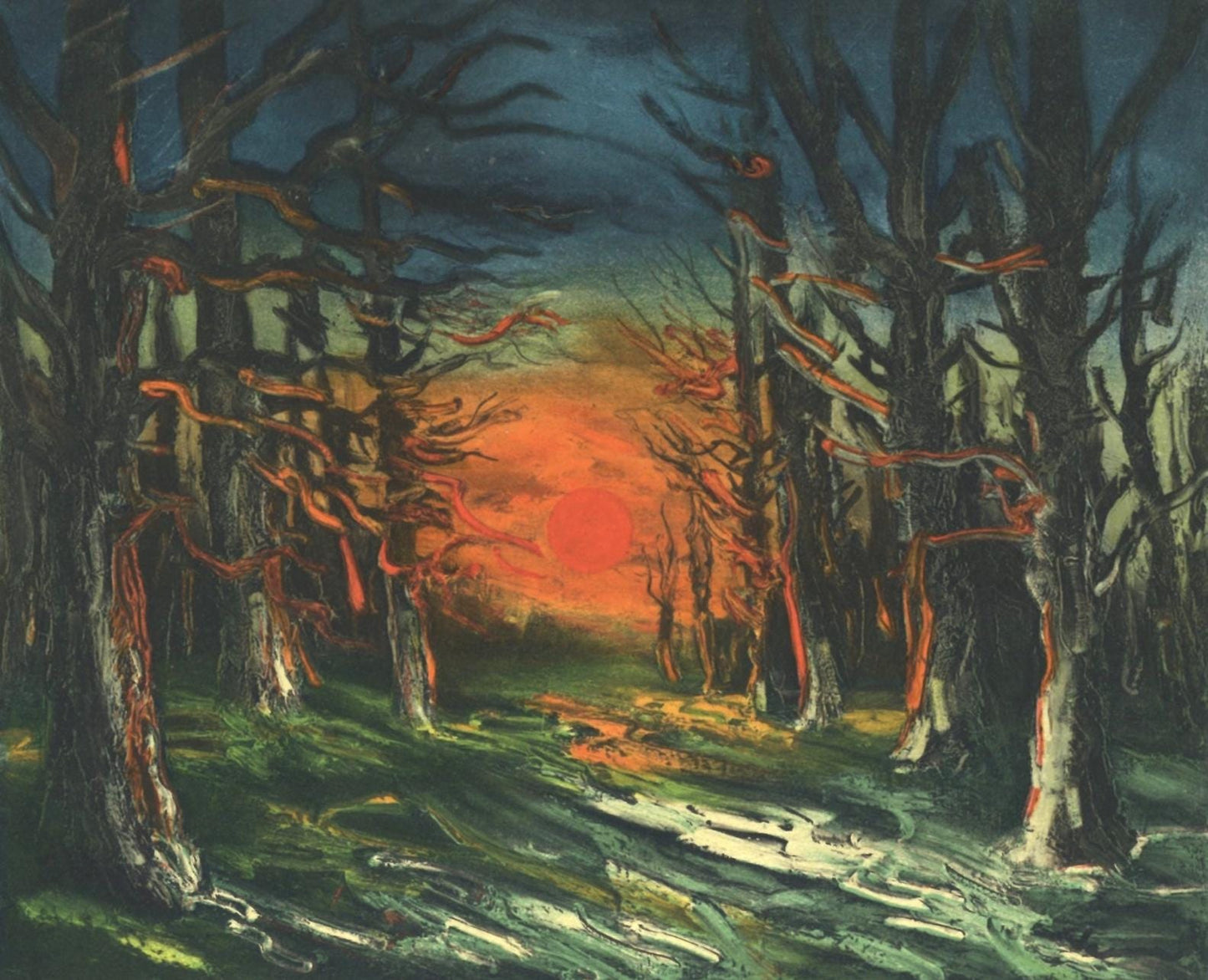 Maurice De Vlaminck, Coucher De Soleil Fort De Senonches, Vlaminck, Signed, Lithograph