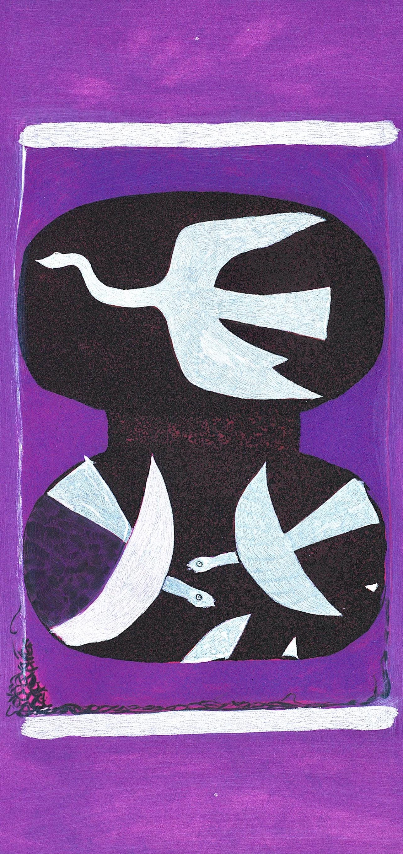 Georges Braque, Trois Oiseaux Sur Fond Violet, L'Hommage Georges Braque, Derrire Le Miroir,