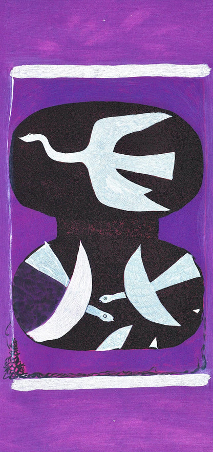 Georges Braque, Trois Oiseaux Sur Fond Violet, L'Hommage Georges Braque, Derrire Le Miroir,