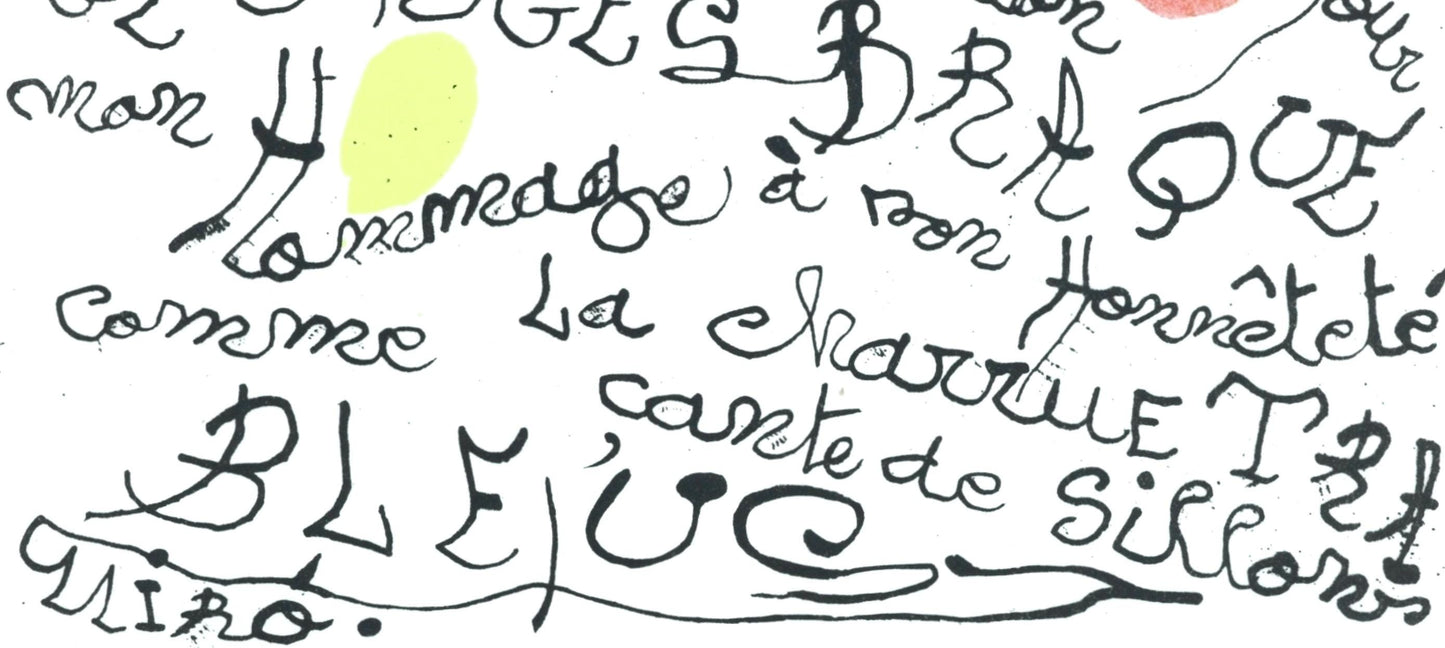 Joan Mir, Pome Pour Georges Braque (Cramer 87), L'Hommage Georges Braque, Derrire Le Miroir,