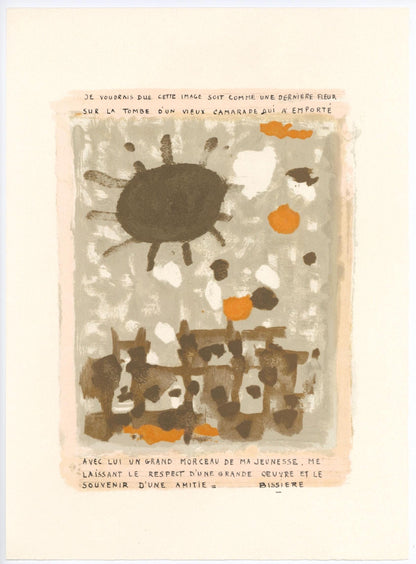 Roger Bissire, Pome Pour Georges Braque, L'Hommage Georges Braque, Derrire Le Miroir, Lithograph