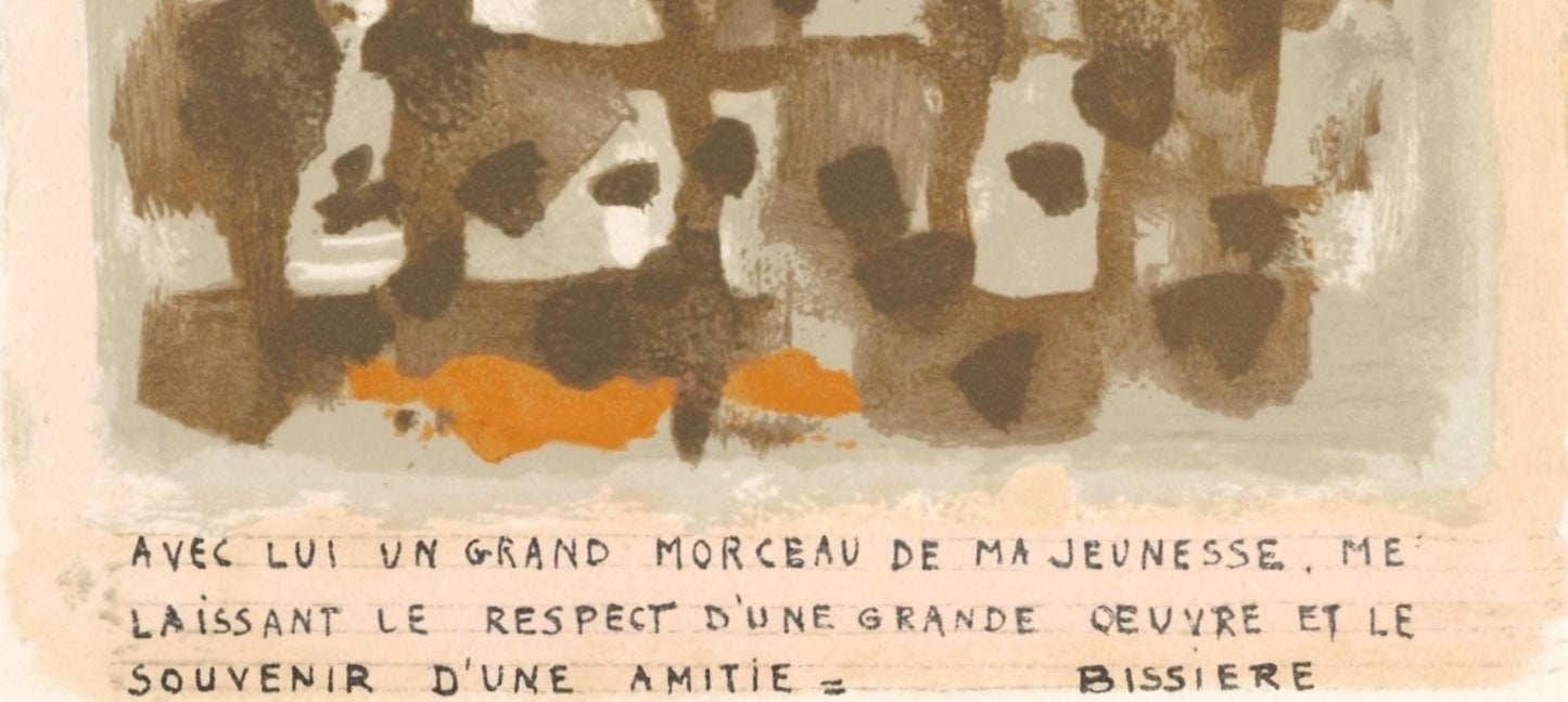 Roger Bissire, Pome Pour Georges Braque, L'Hommage Georges Braque, Derrire Le Miroir, Lithograph