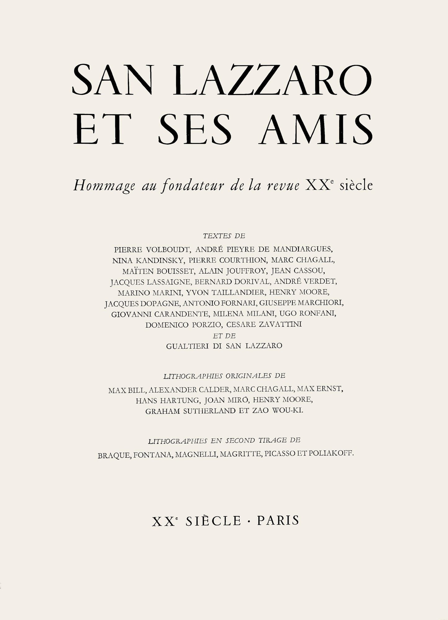 Hans Hartung, L Diffr-2, San Lazzaro Et Ses Amis, Xxe Sicle, Lithograph