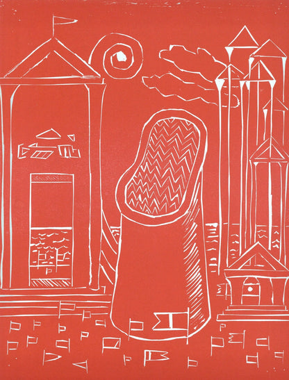 Giorgio De Chirico, Cabina Misteriosa, Socit Internationale D'Art Xxe Sicle, Linocut