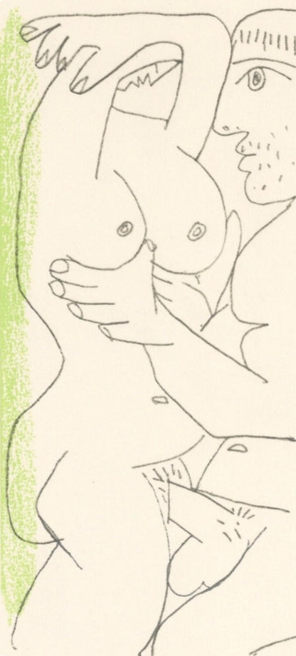 Pablo Picasso, 9.10.64. Iii (Cramer 148), Le Got Du Bonheur, Mixed Media Lithograph