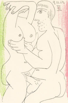 Pablo Picasso, 9.10.64. Iii (Cramer 148), Le Got Du Bonheur, Mixed Media Lithograph