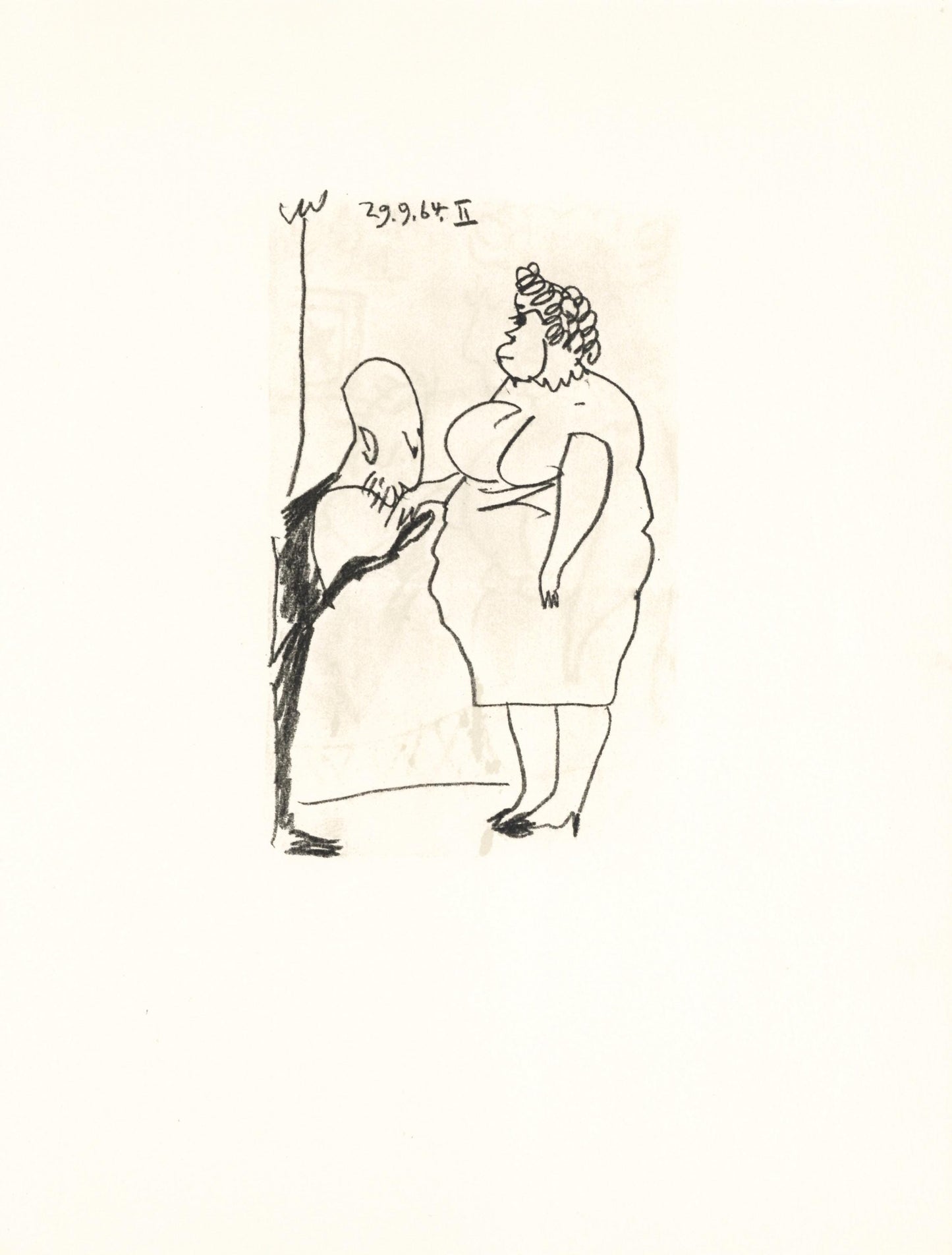 Pablo Picasso, 29.9.64. Ii (Cramer 148), Le Got Du Bonheur, Mixed Media Lithograph