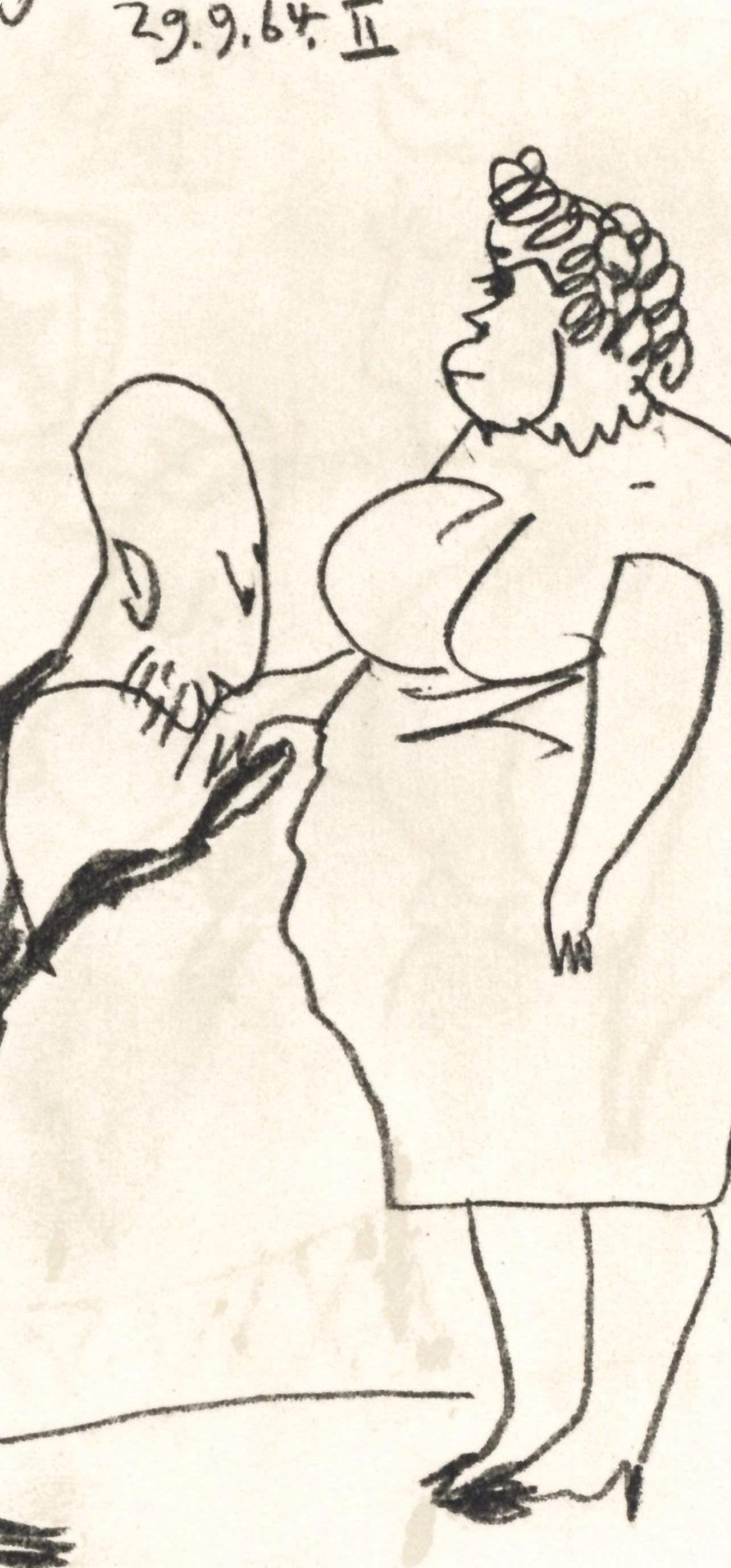 Pablo Picasso, 29.9.64. Ii (Cramer 148), Le Got Du Bonheur, Mixed Media Lithograph