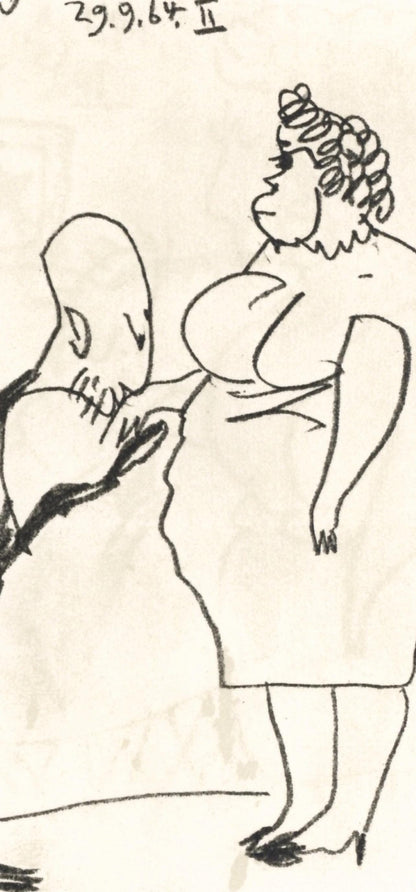 Pablo Picasso, 29.9.64. Ii (Cramer 148), Le Got Du Bonheur, Mixed Media Lithograph