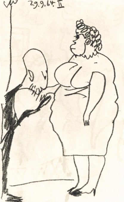Pablo Picasso, 29.9.64. Ii (Cramer 148), Le Got Du Bonheur, Mixed Media Lithograph