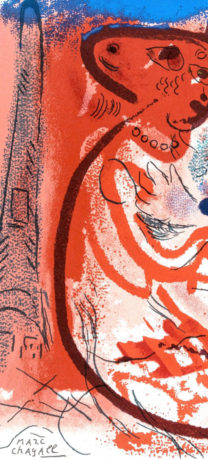 Marc Chagall, Composition, Lettre Mon Peintre Raoul Dufy, Lithograph