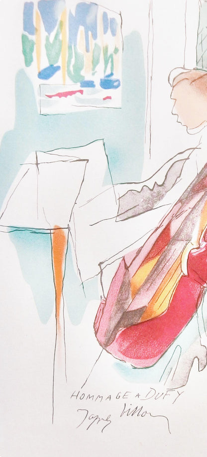 Jacques Villon, Composition, Lettre Mon Peintre Raoul Dufy, Lithograph