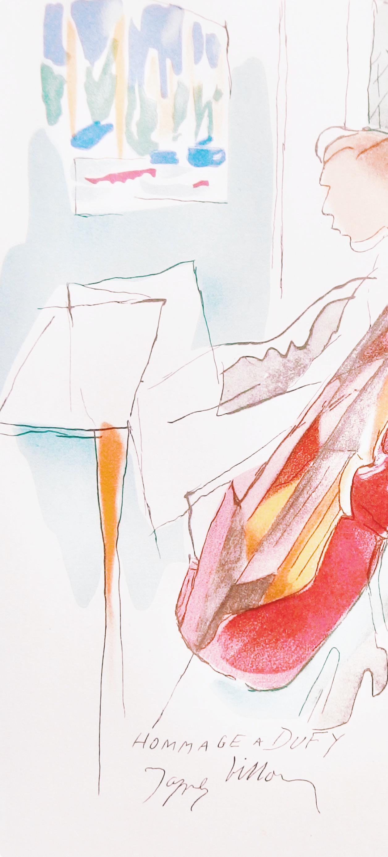 Jacques Villon, Composition, Lettre Mon Peintre Raoul Dufy, Lithograph