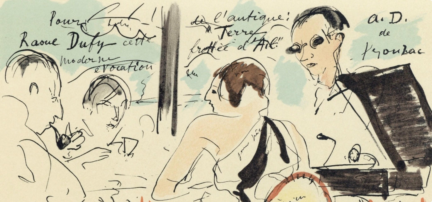 Andr Dunoyer De Segonzac, Eden Roc, Lettre Mon Peintre Raoul Dufy, Lithograph