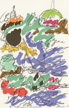 Charles Lapicque, Composition, Lettre Mon Peintre Raoul Dufy, Lithograph