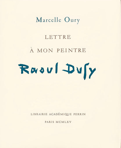 Raoul Dufy, Au Maroc, Lettre Mon Peintre Raoul Dufy, Lithograph