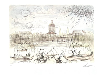 Salvador Dali, L'Acadmie De Paris, Signed, Offset Lithograph