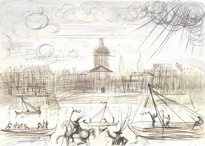 Salvador Dali, L'Acadmie De Paris, Signed, Offset Lithograph