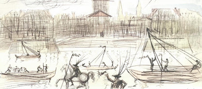 Salvador Dali, L'Acadmie De Paris, Signed, Offset Lithograph