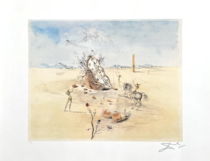 Salvador Dali, Le Cavalier Cosmique, Signed, Offset Lithograph