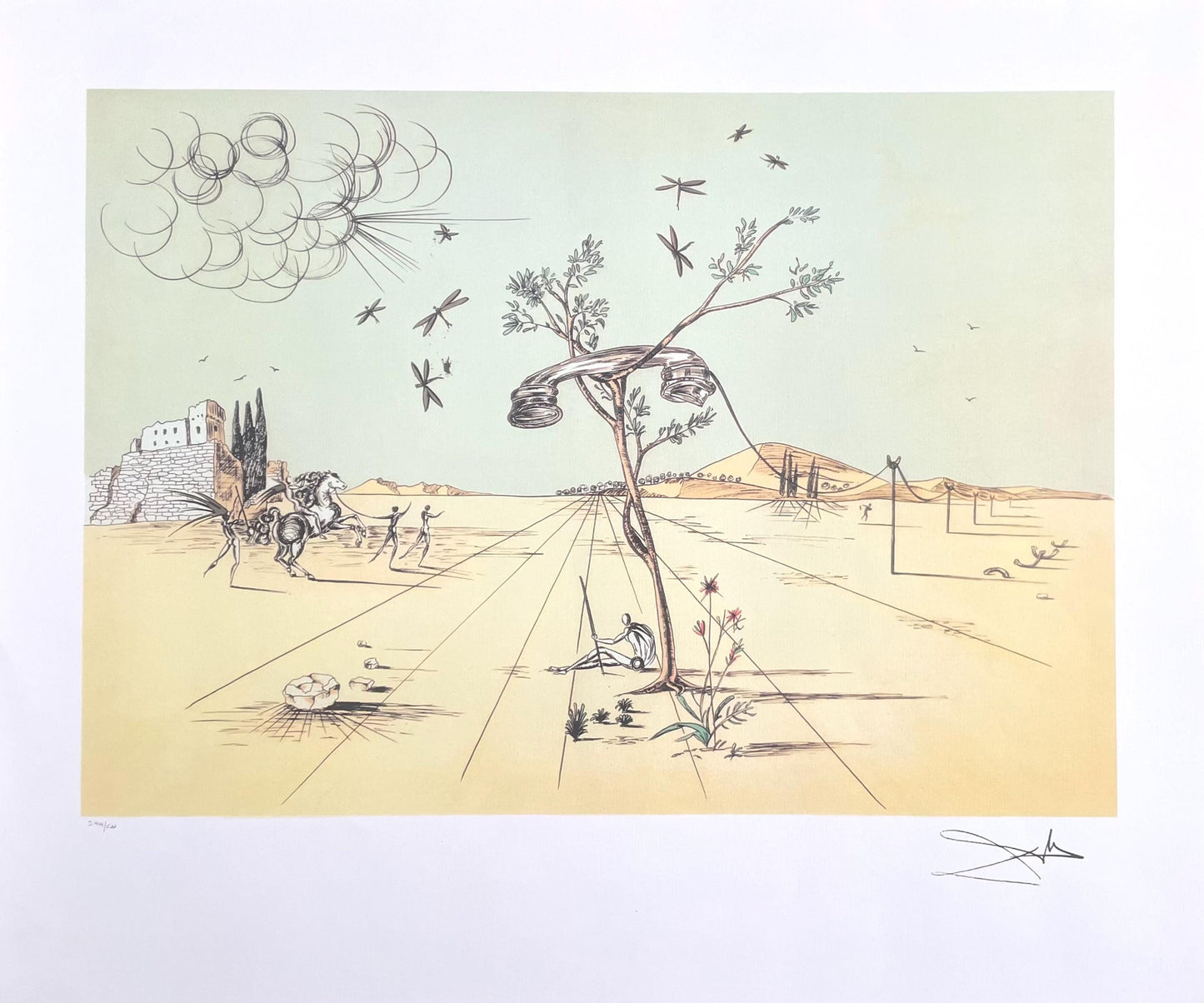 Salvador Dali, Tlphone Dsincarn, Signed, Offset Lithograph
