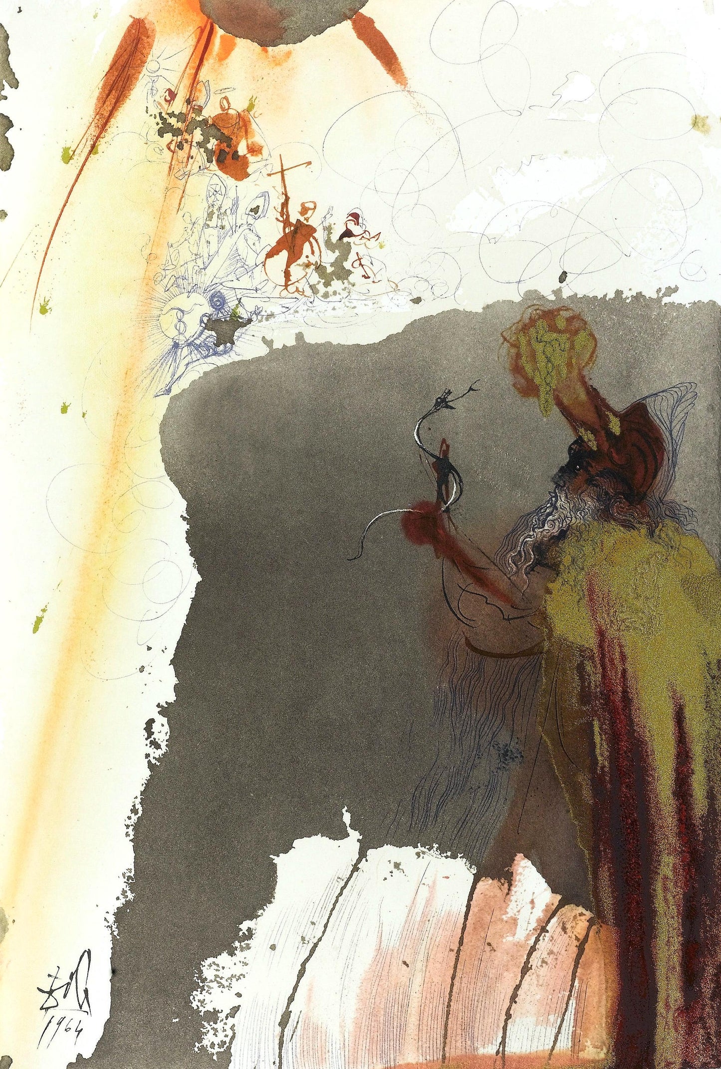 Salvador Dali, Composition (Michler/Lpsinger 1600; Field 69-3), Biblia Sacra, Lithograph