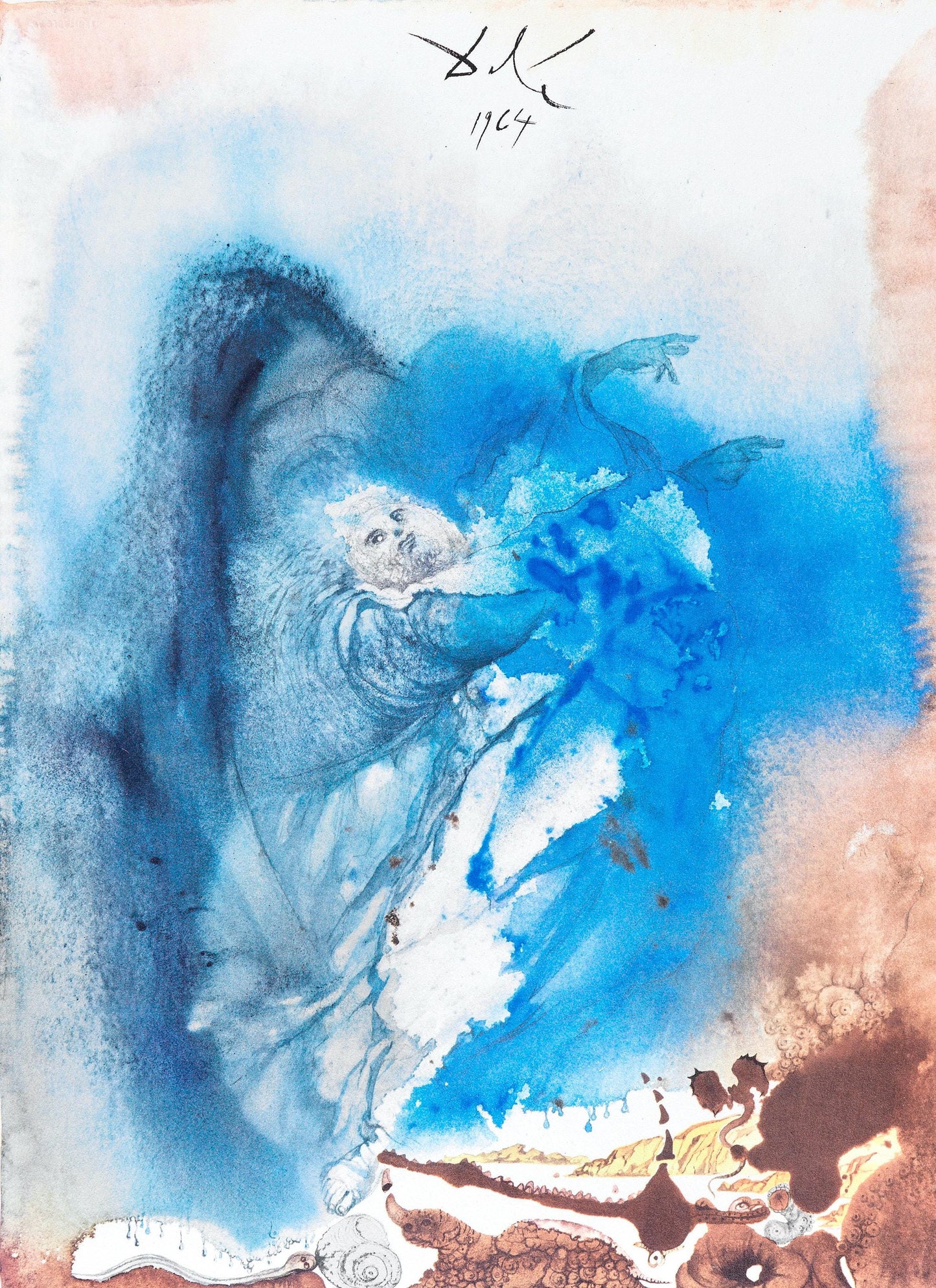 Salvador Dali, Composition (Michler/Lpsinger 1600; Field 69-3), Biblia Sacra, Lithograph