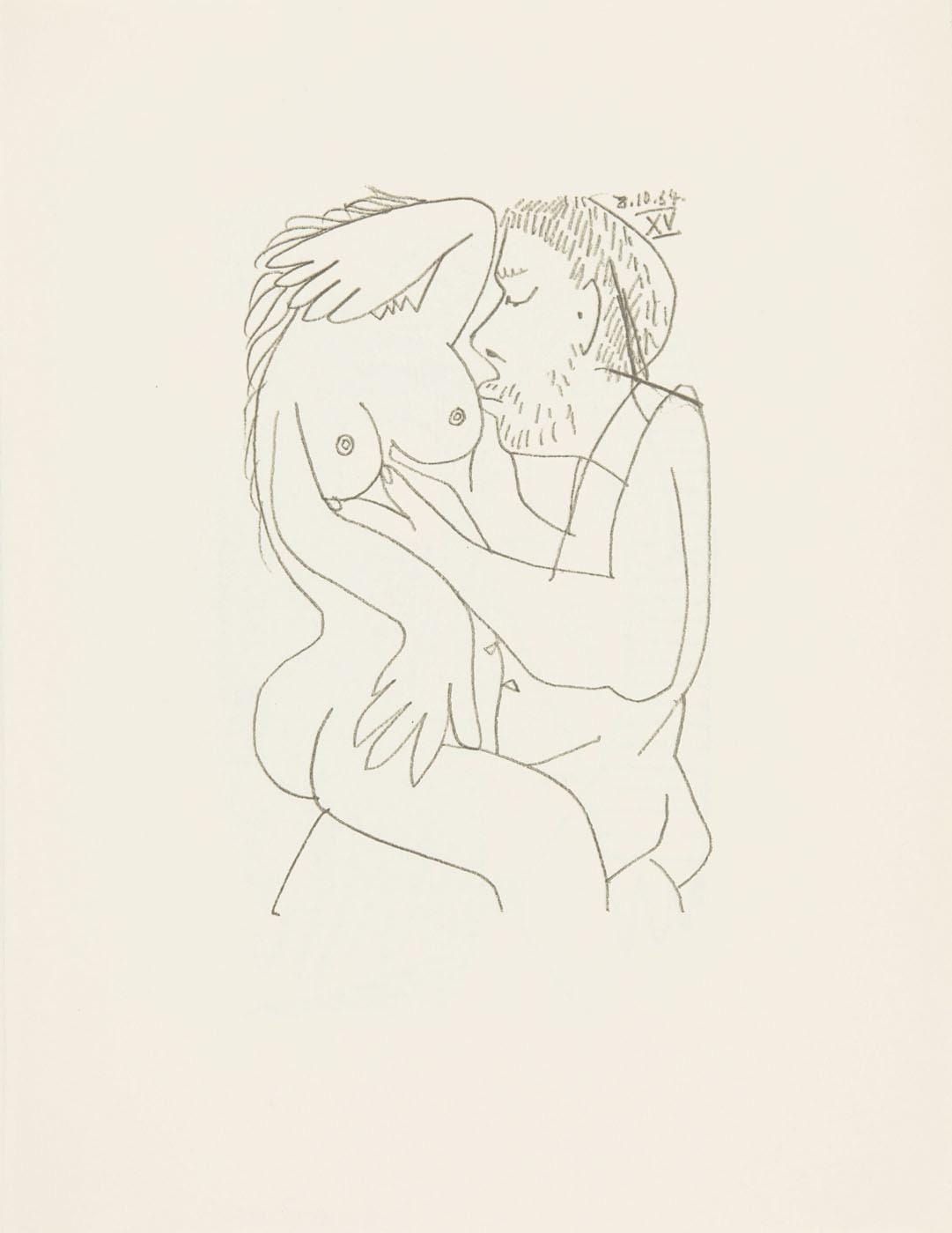 Pablo Picasso, 8.10.64. Xv (Cramer 148), Le Got Du Bonheur, Mixed Media Lithograph