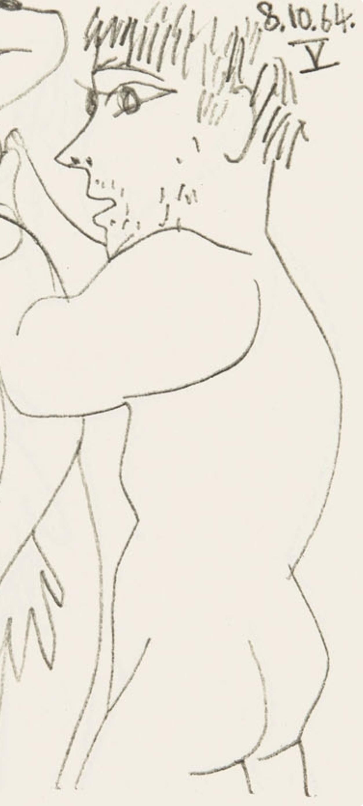 Pablo Picasso, 8.10.64. V (Cramer 148), Le Got Du Bonheur, Mixed Media Lithograph