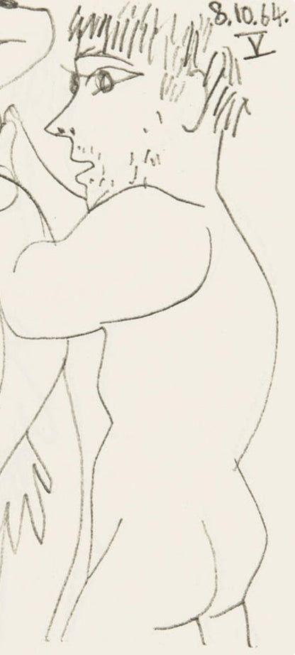 Pablo Picasso, 8.10.64. V (Cramer 148), Le Got Du Bonheur, Mixed Media Lithograph