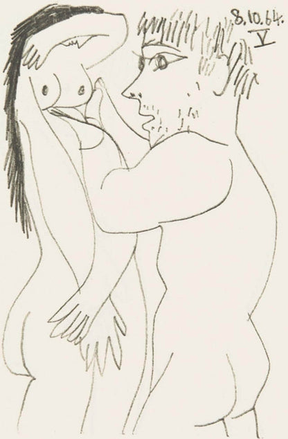 Pablo Picasso, 8.10.64. V (Cramer 148), Le Got Du Bonheur, Mixed Media Lithograph