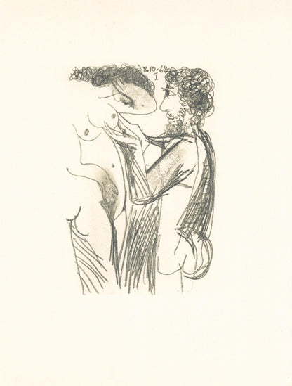 Pablo Picasso, 8.10.64. I (Cramer 148), Le Got Du Bonheur, Mixed Media Lithograph