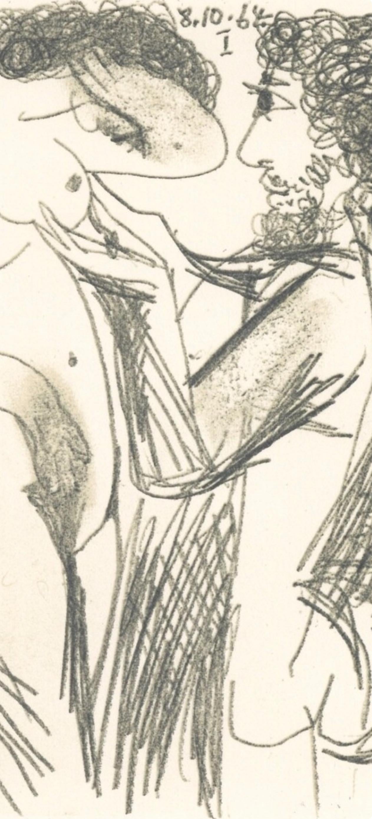 Pablo Picasso, 8.10.64. I (Cramer 148), Le Got Du Bonheur, Mixed Media Lithograph