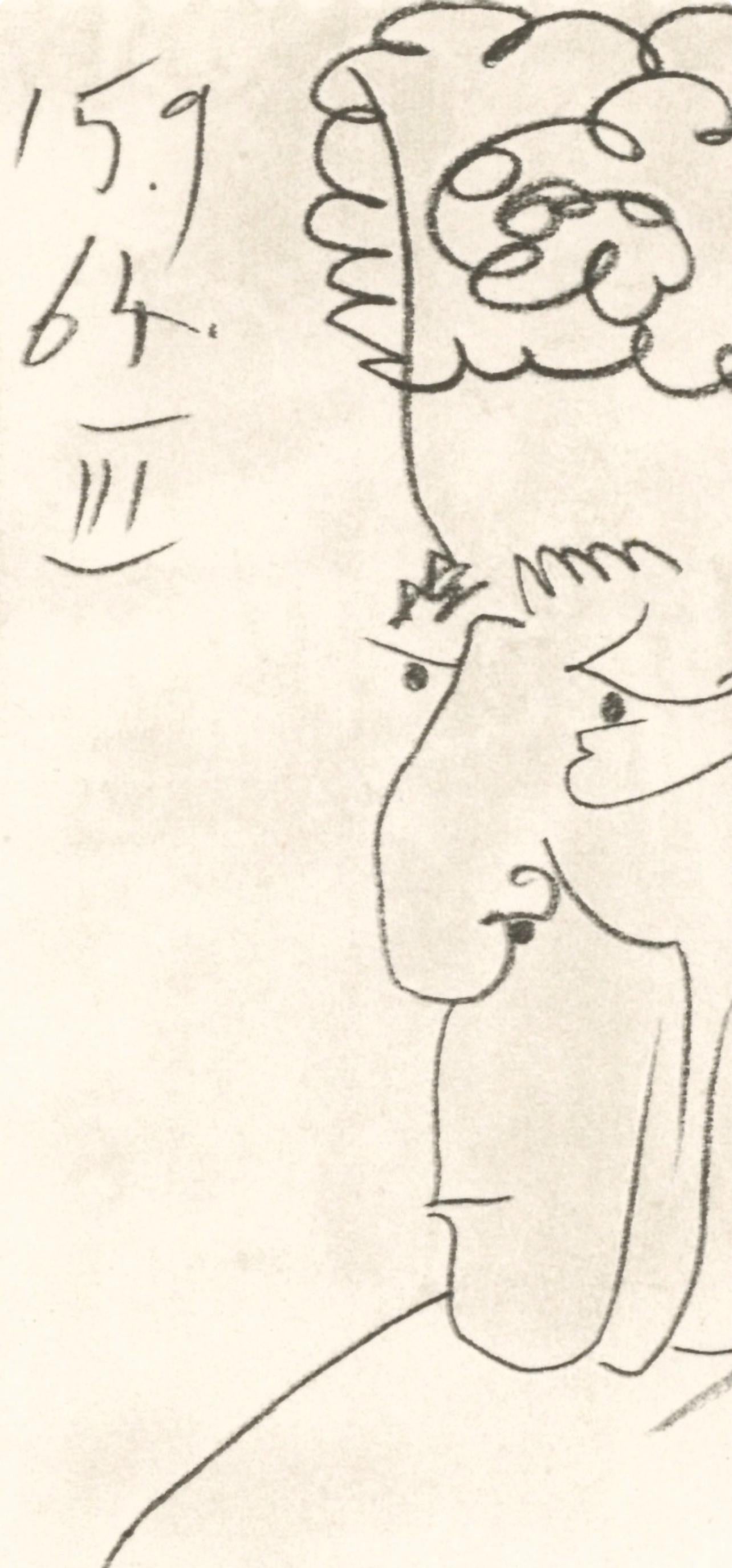 Pablo Picasso, 15.9.64. Iii (Cramer 148), Le Got Du Bonheur, Mixed Media Lithograph