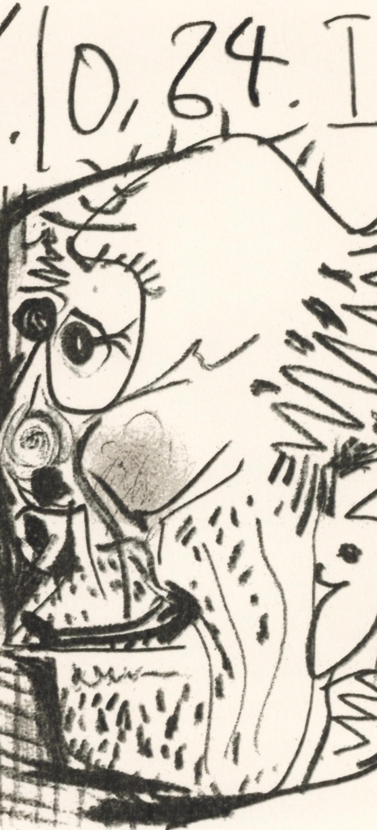 Pablo Picasso, 6.10.64. I (Cramer 148), Le Got Du Bonheur, Mixed Media Lithograph