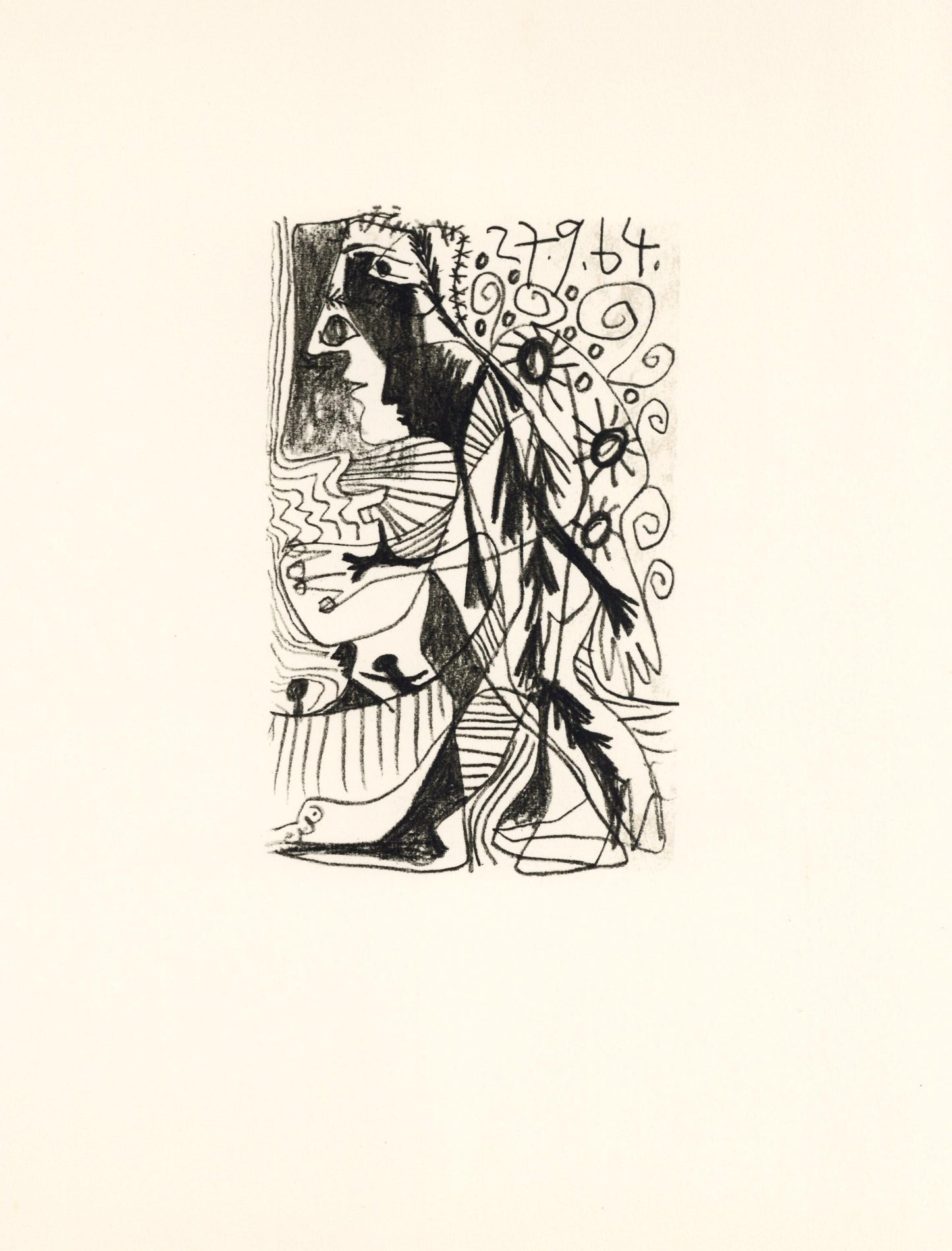 Pablo Picasso, 27.9.24. (Cramer 148), Le Got Du Bonheur, Mixed Media Lithograph