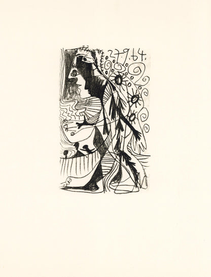 Pablo Picasso, 27.9.24. (Cramer 148), Le Got Du Bonheur, Mixed Media Lithograph