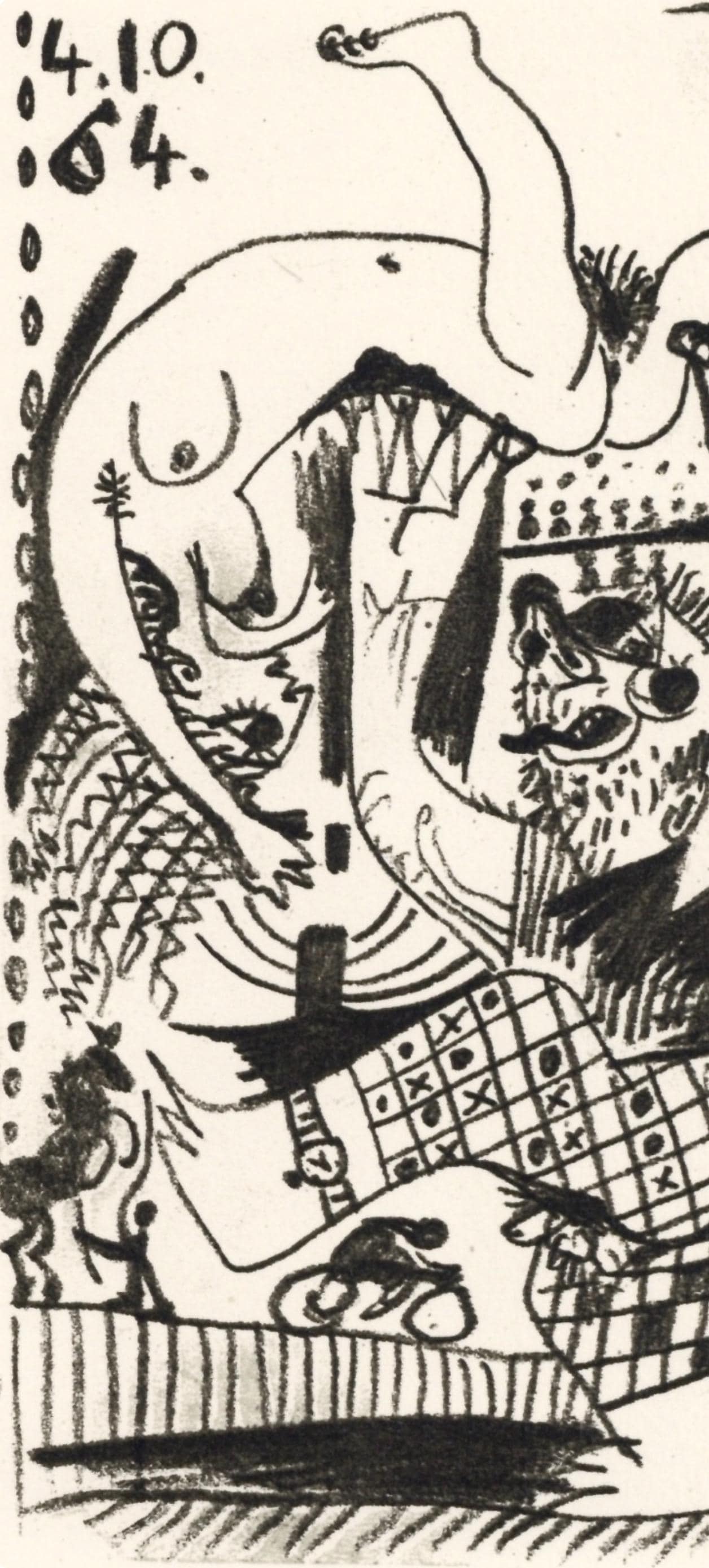 Pablo Picasso, 4.10.64. (Cramer 148), Le Got Du Bonheur, Mixed Media Lithograph