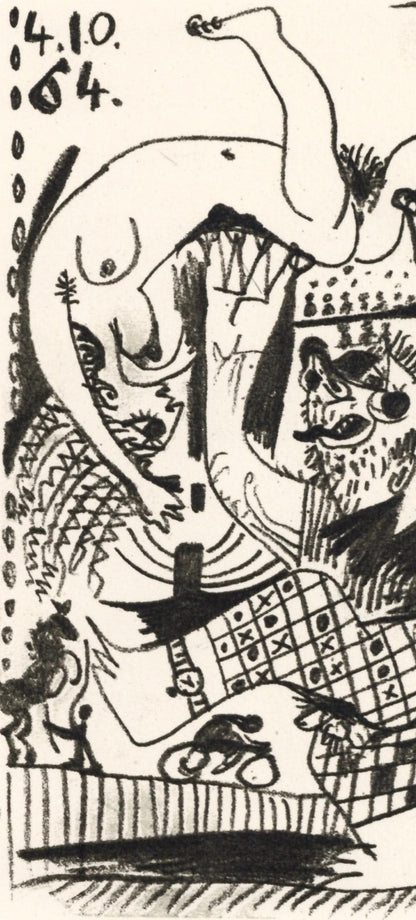 Pablo Picasso, 4.10.64. (Cramer 148), Le Got Du Bonheur, Mixed Media Lithograph