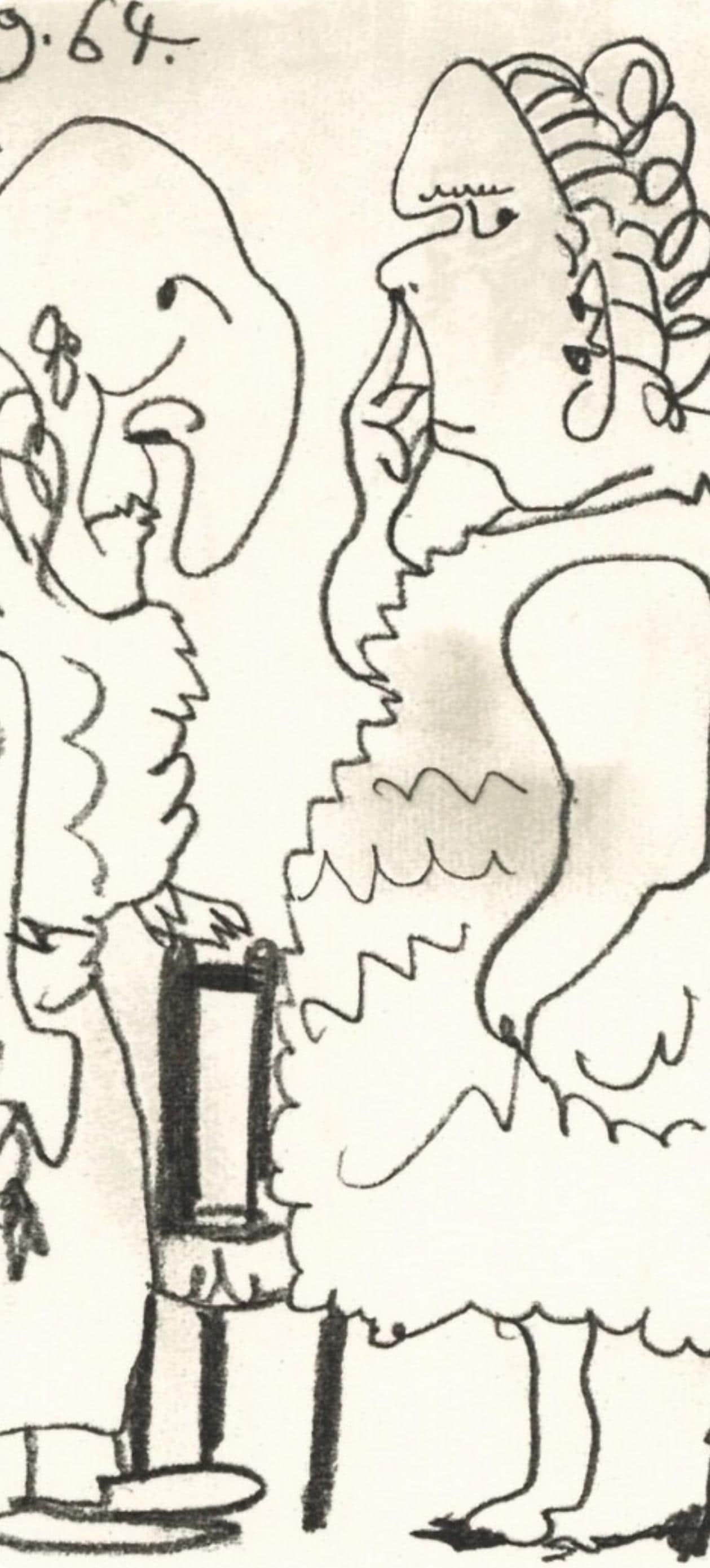 Pablo Picasso, 29.9.64. I (Cramer 148), Le Got Du Bonheur, Mixed Media Lithograph