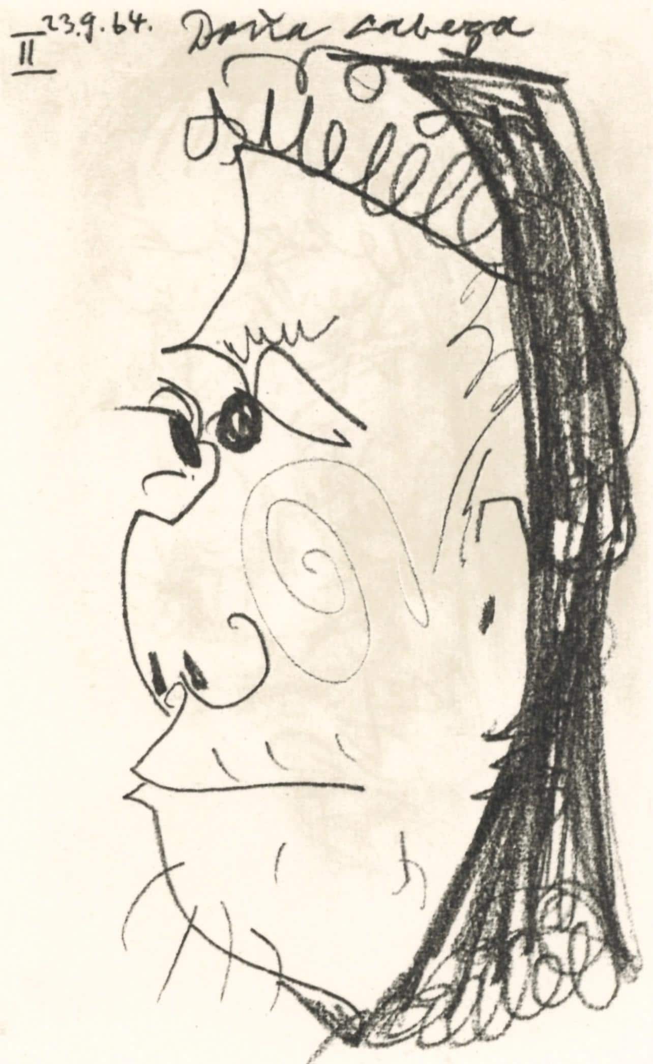 Pablo Picasso, 23.9.64. Ii (Cramer 148), Le Got Du Bonheur, Mixed Media Lithograph