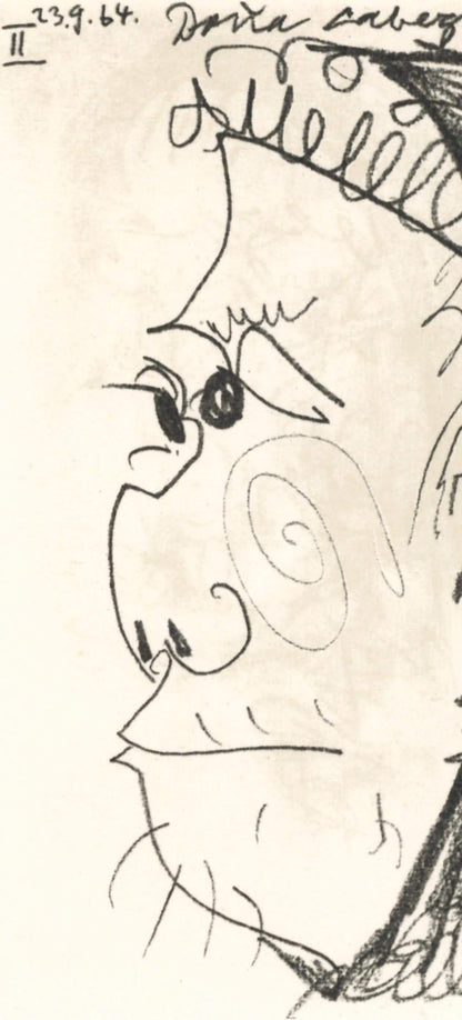 Pablo Picasso, 23.9.64. Ii (Cramer 148), Le Got Du Bonheur, Mixed Media Lithograph