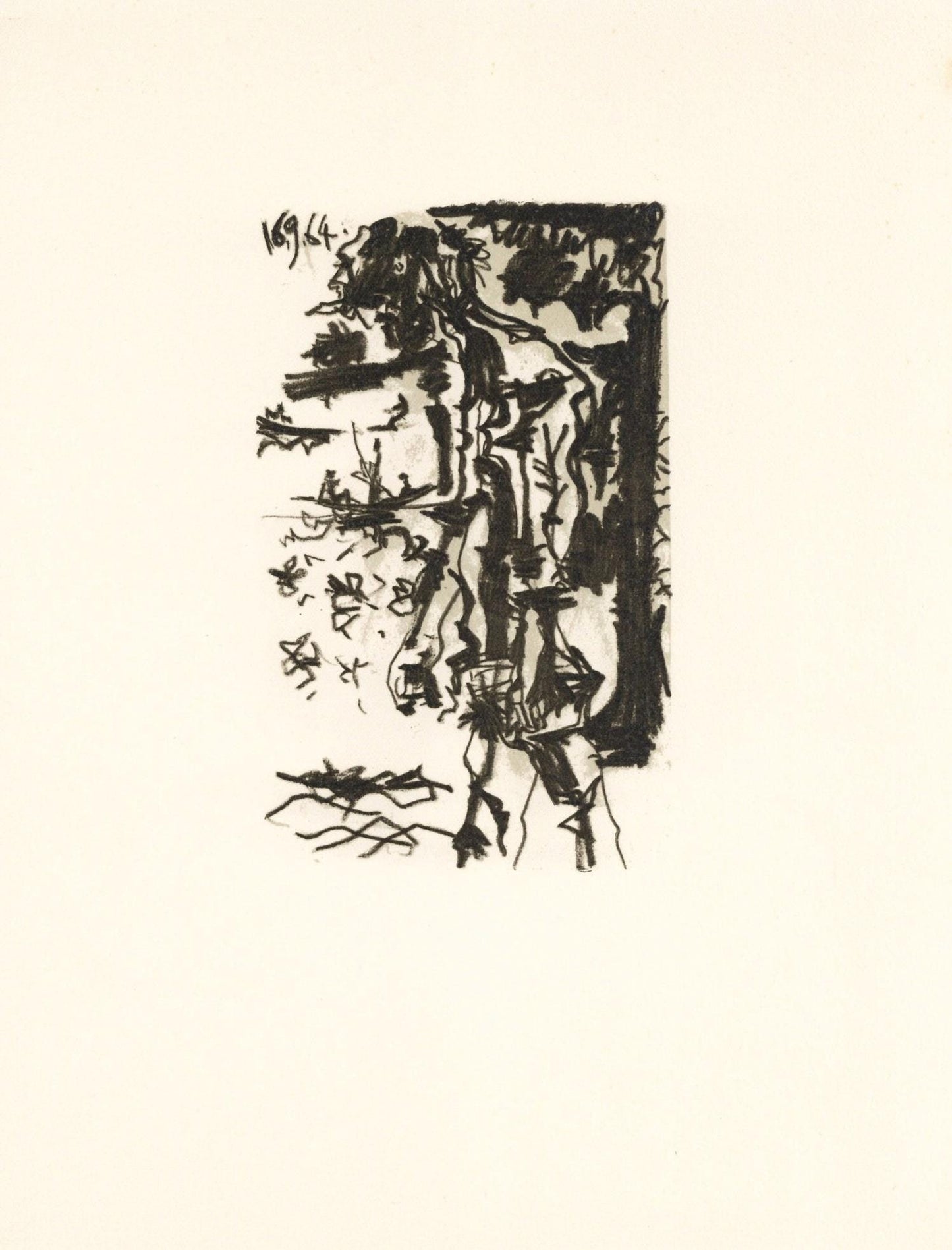 Pablo Picasso, 16.9.64. (Cramer 148), Le Got Du Bonheur, Mixed Media Lithograph