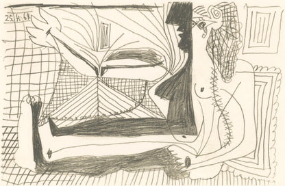 Pablo Picasso, 25.4.64. (Cramer 148), Le Got Du Bonheur, Mixed Media Lithograph