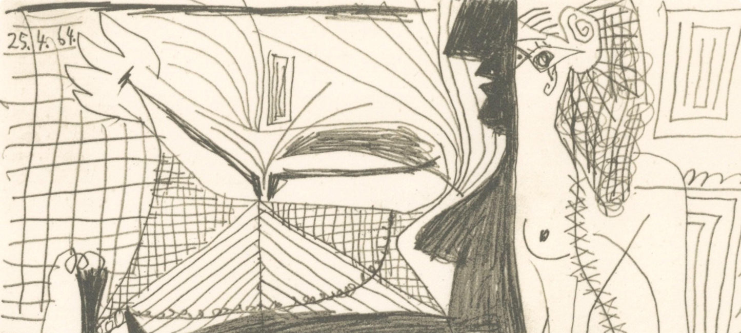 Pablo Picasso, 25.4.64. (Cramer 148), Le Got Du Bonheur, Mixed Media Lithograph