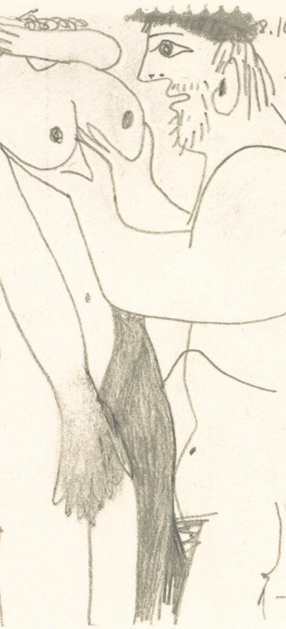 Pablo Picasso, 8.10.64. Ii (Cramer 148), Le Got Du Bonheur, Mixed Media Lithograph