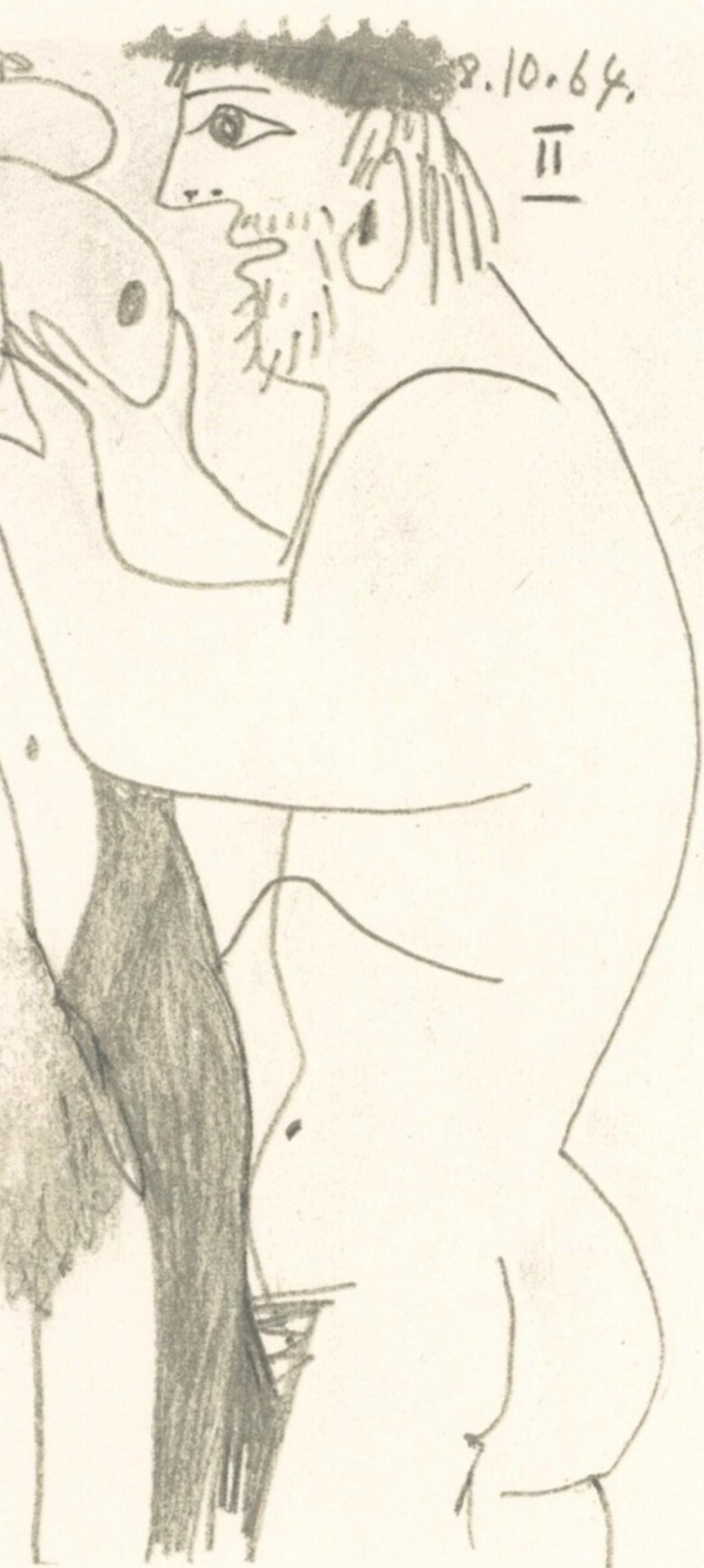 Pablo Picasso, 8.10.64. Ii (Cramer 148), Le Got Du Bonheur, Mixed Media Lithograph