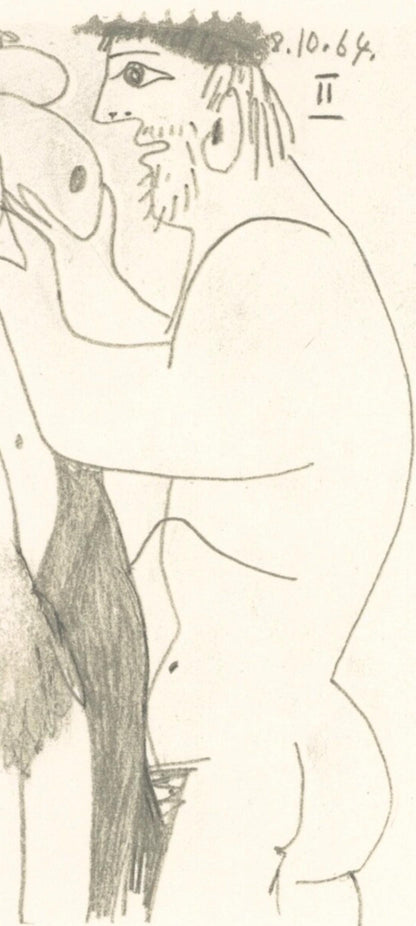 Pablo Picasso, 8.10.64. Ii (Cramer 148), Le Got Du Bonheur, Mixed Media Lithograph